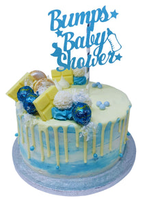 Baby Blue Ripple Drip Cake