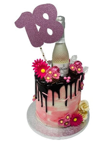 Pink Marble & Chocolate Drip Cake